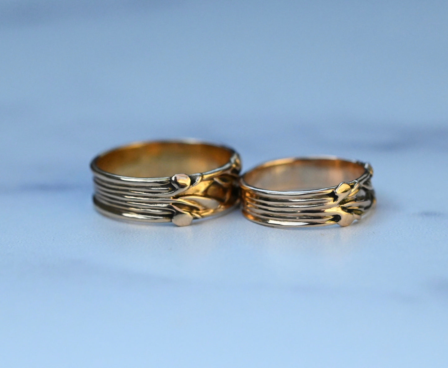 Small Flora Banner 14k Gold Ring Band - Made To Order
