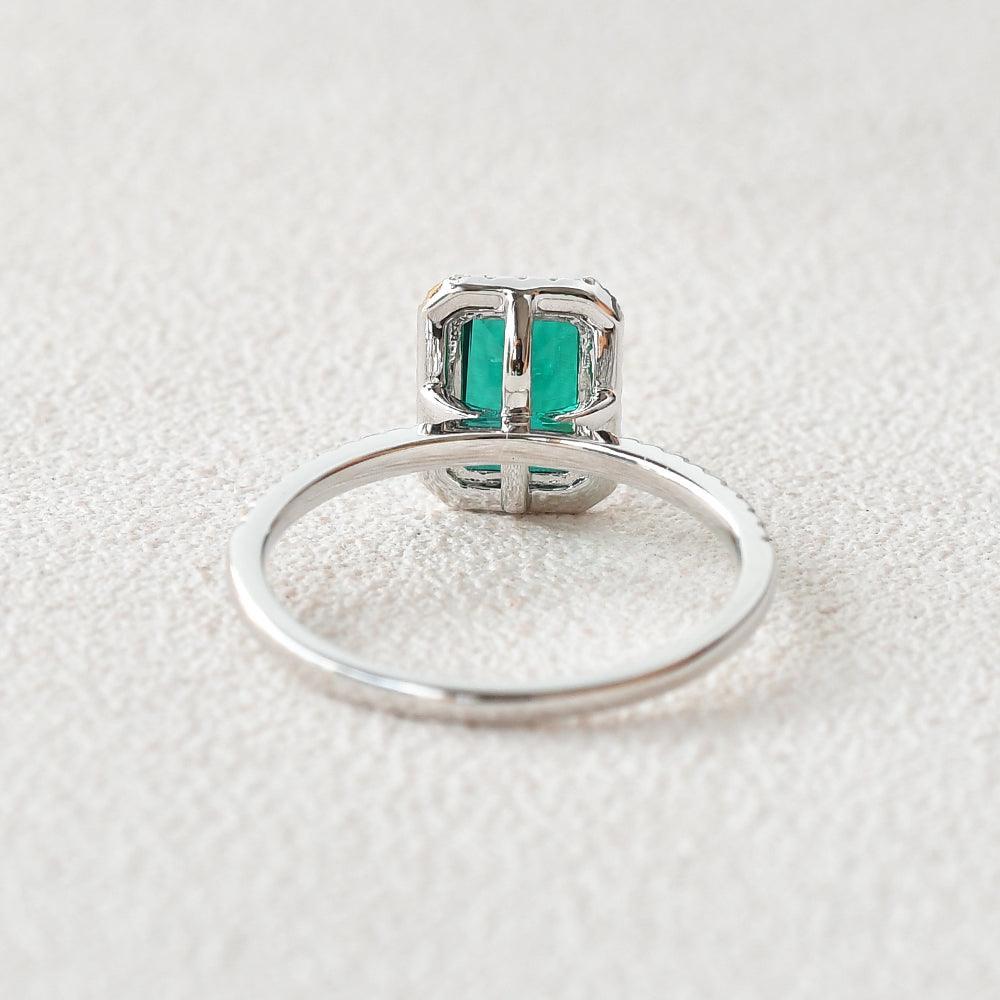 Vera's Grace | Vintage Emerald & Moissanite Ring