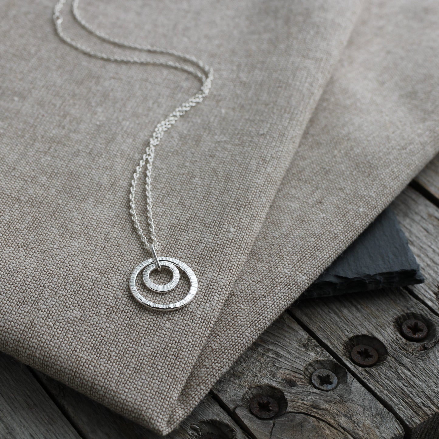 Silver Double Links Necklace