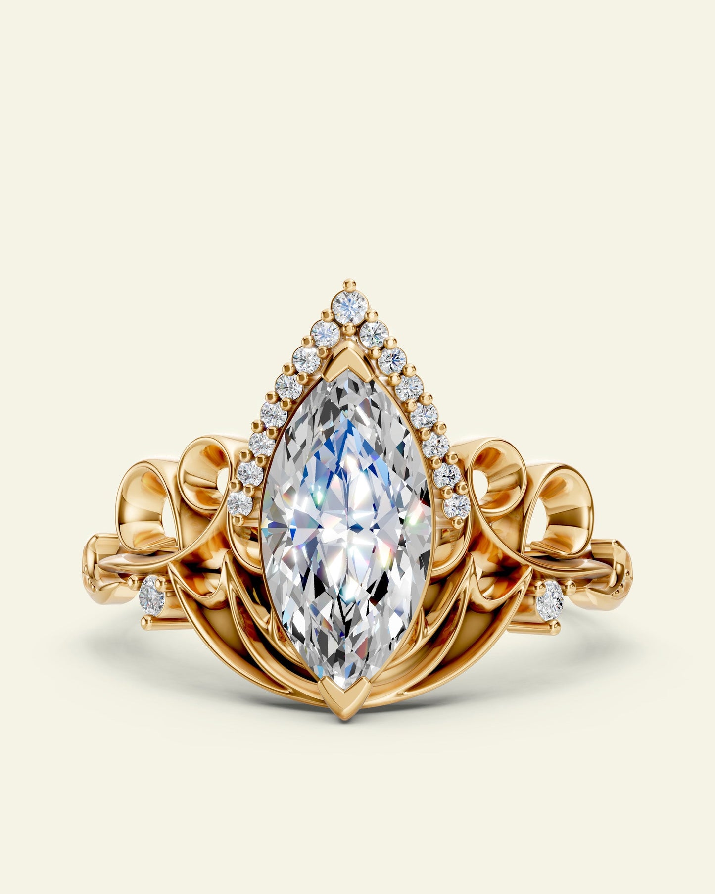 Draco | custom engagement ring setting, 12x6 mm marquise cut