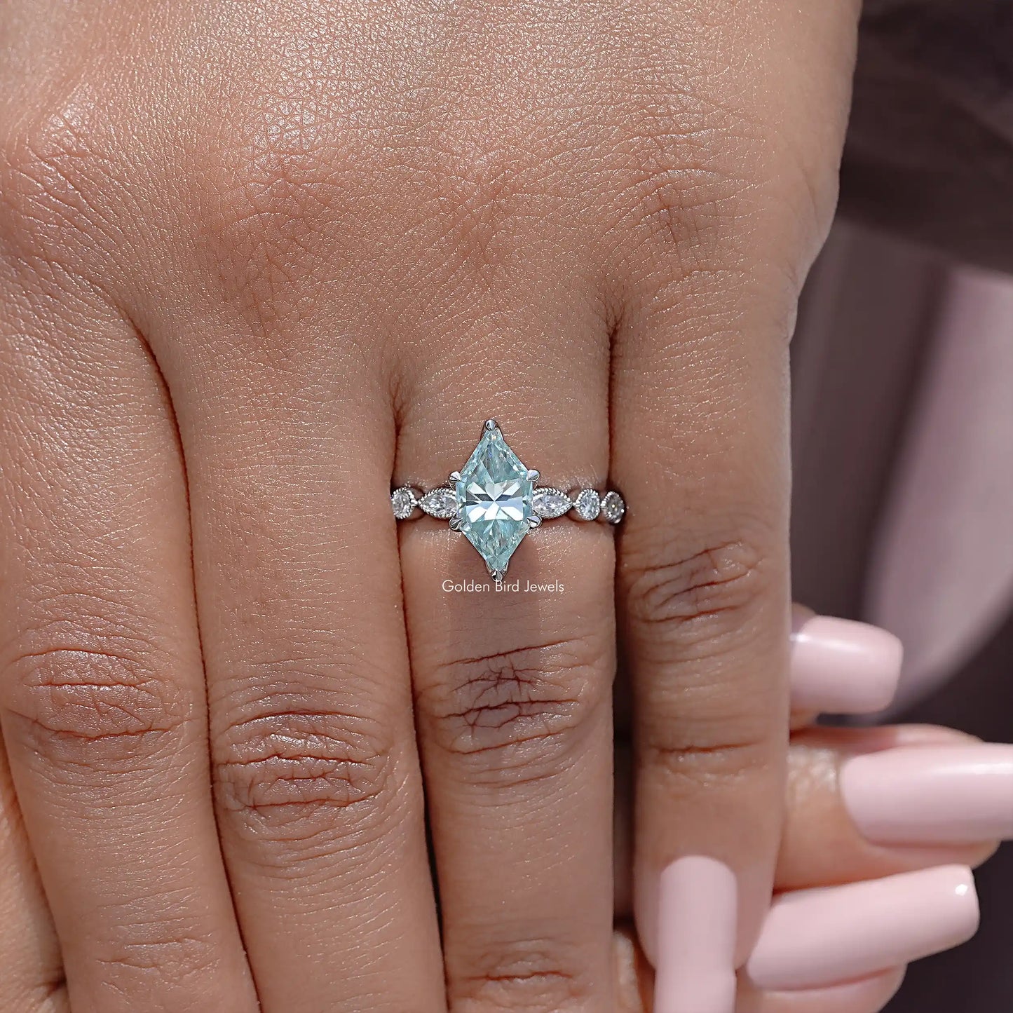 Dutch Marquise Moissanite Engagement Ring