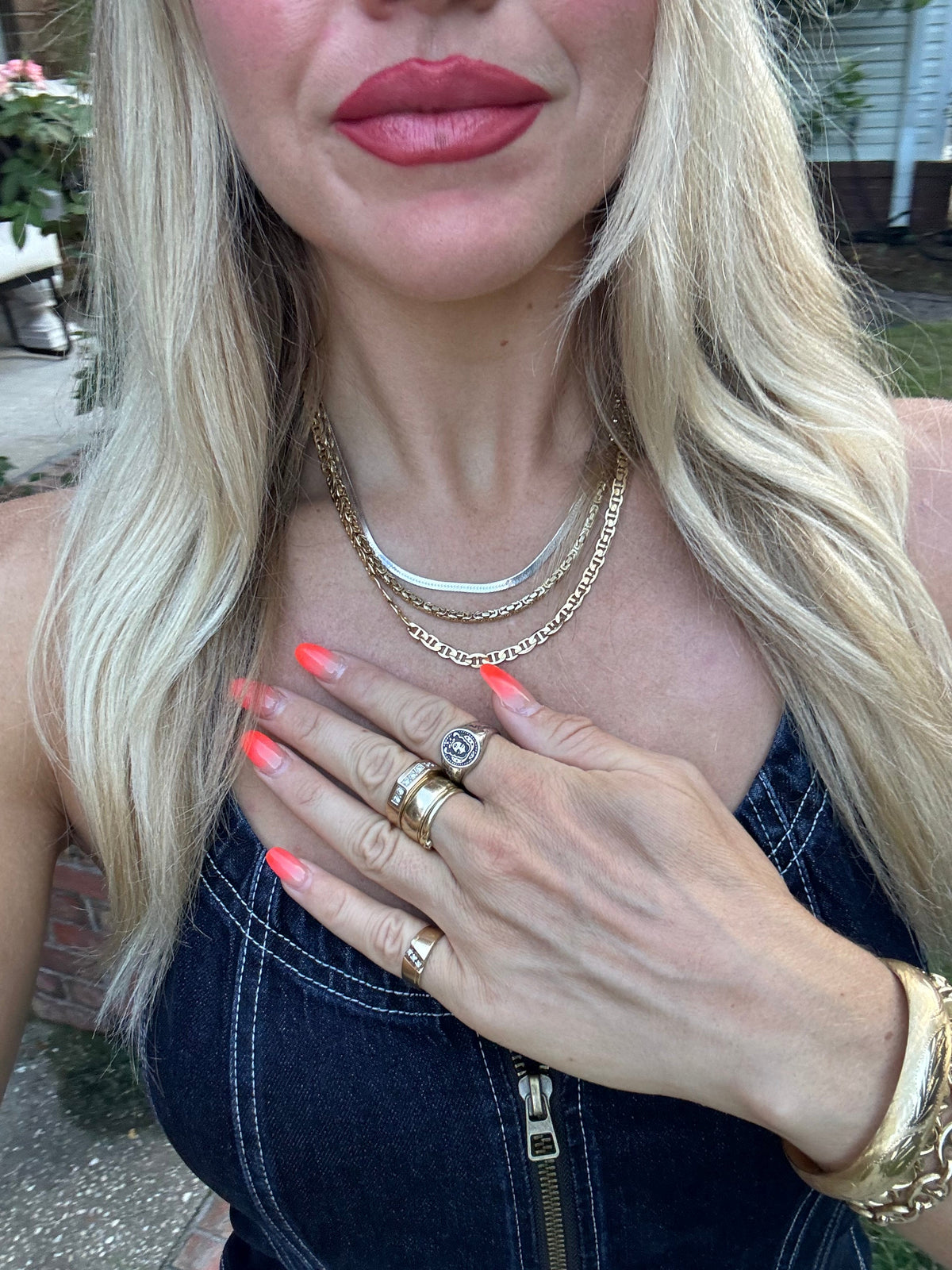 Vintage 14k Yellow Gold Square Byzantine Chain