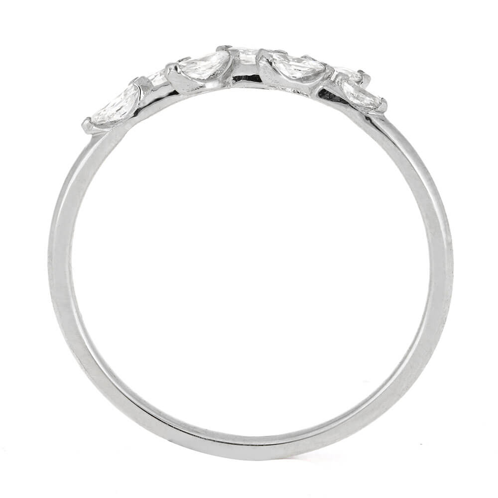 Diamond Leaf Ring for Women in Sterling Silver