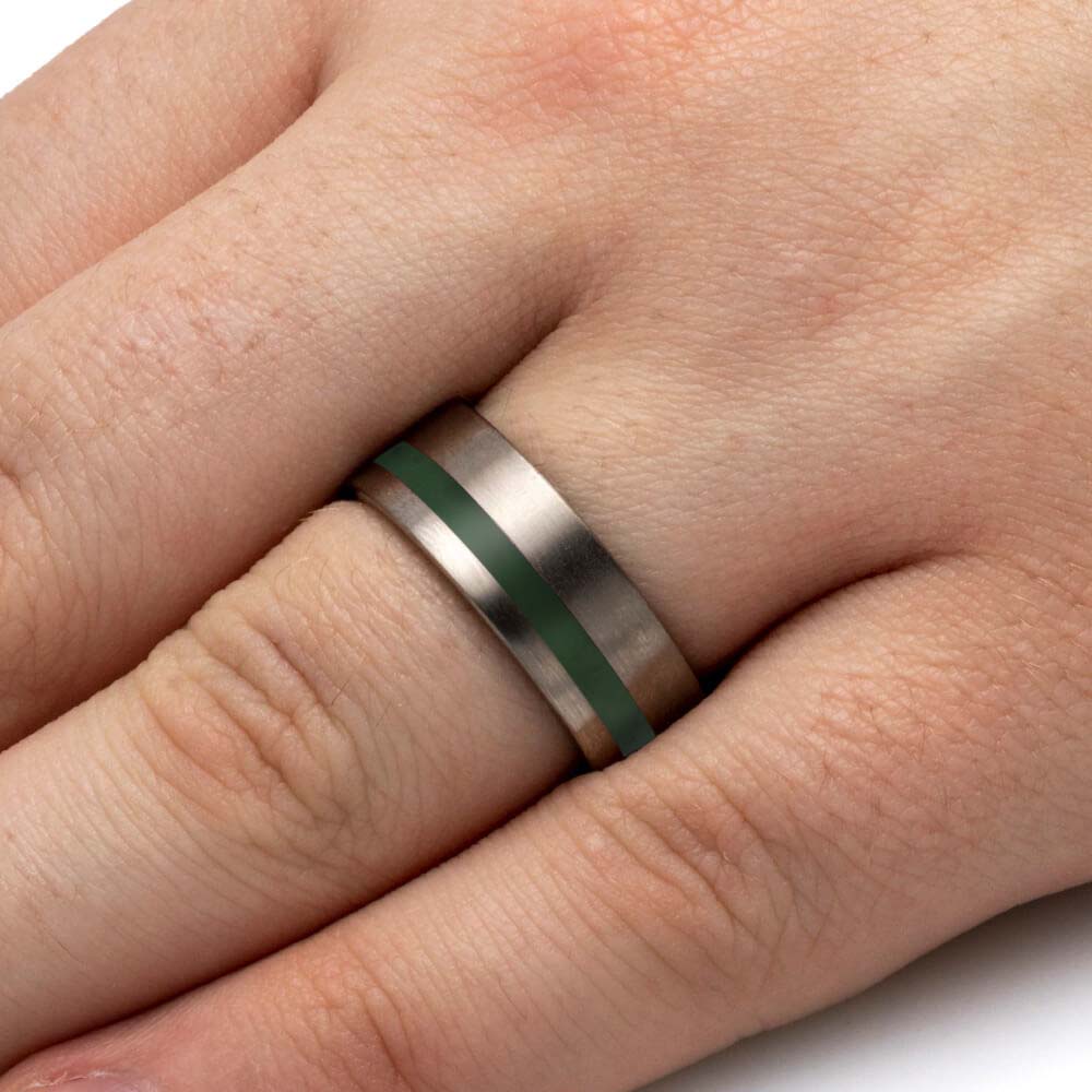 Green Jade Wedding Band for Men