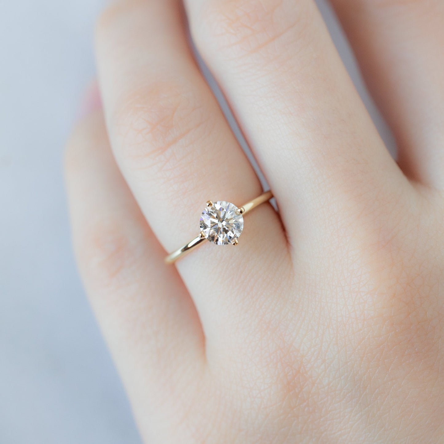 The Bryn Ring | 1.01 Lab Grown Round White Diamond in 14K Yellow Gold