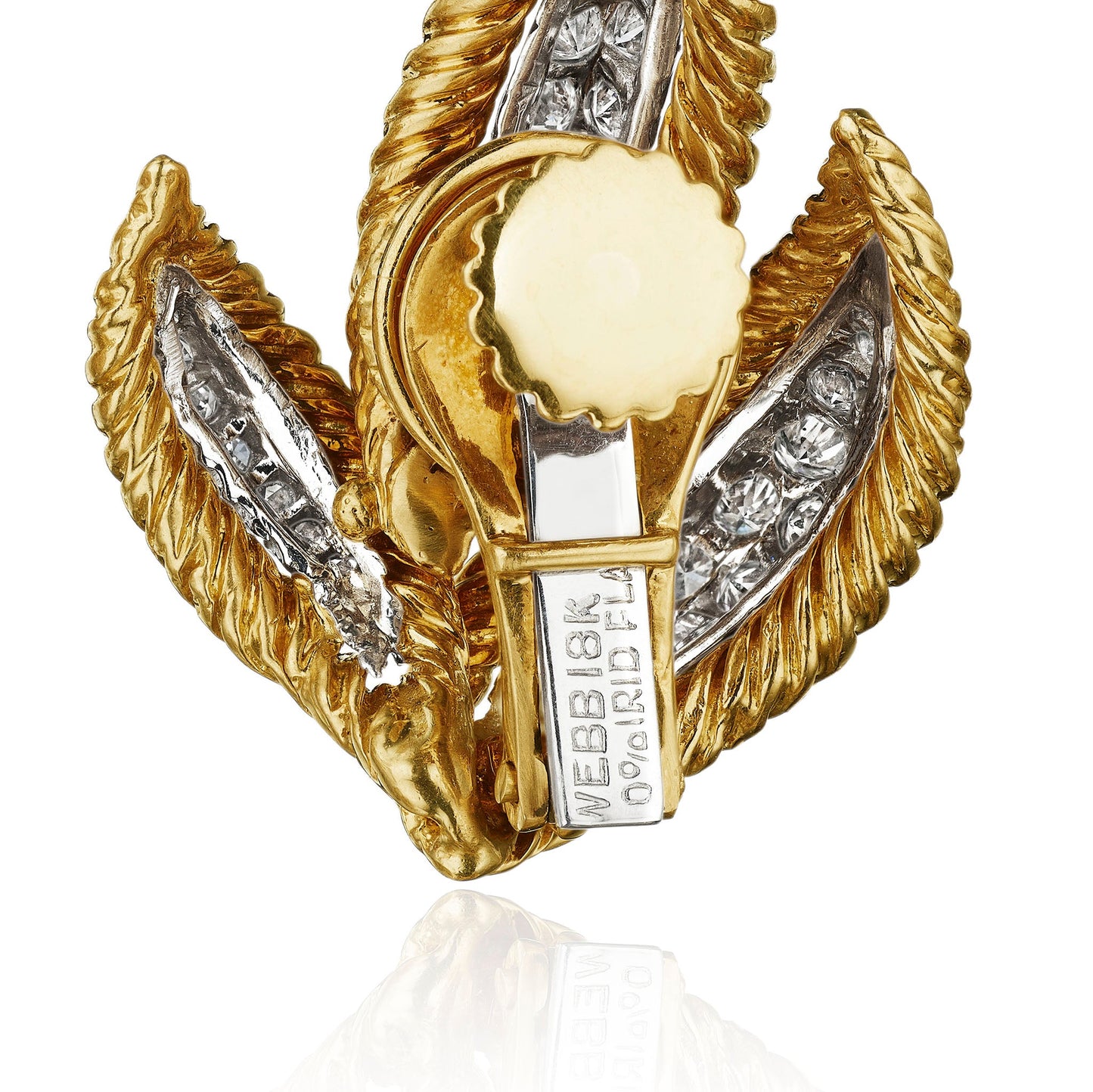 David Webb Diamond Leaf Earrings