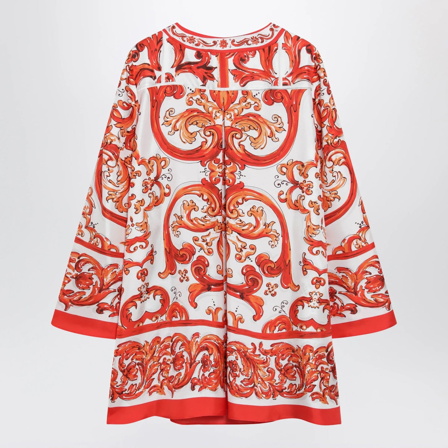 Dolce&Gabbana - Maiolica-print silk twill kaftan dress, multicolour