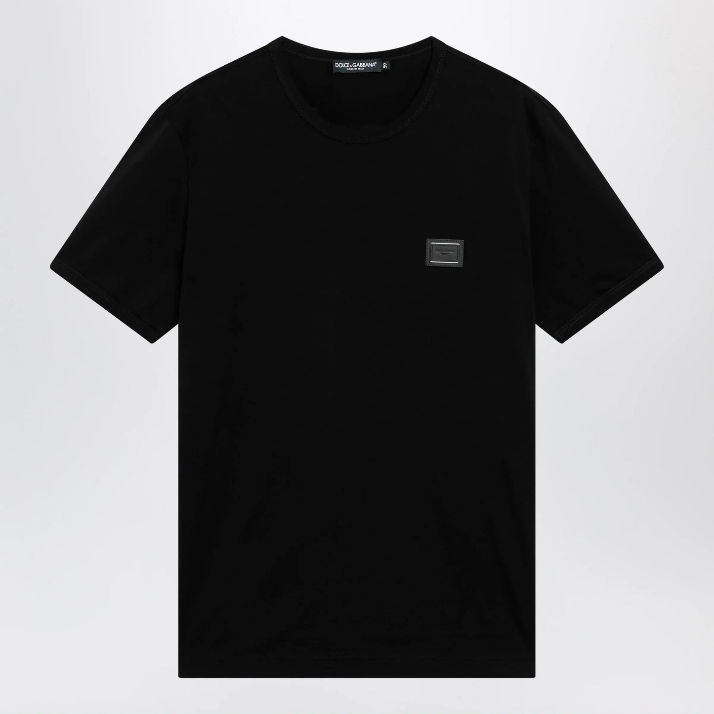 Dolce&Gabbana - Cotton T-shirt with logo plaque in black
