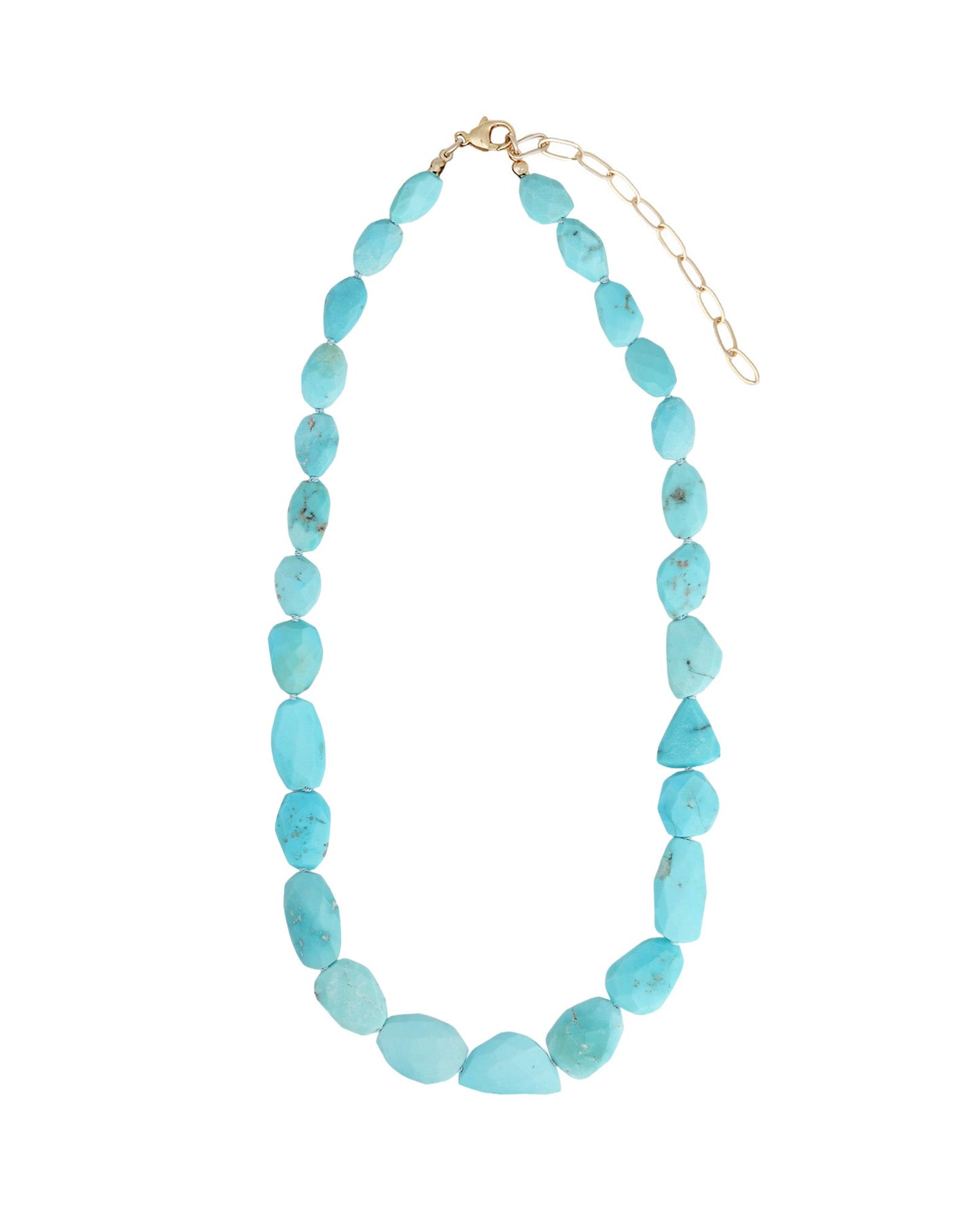 Faceted Sleeping Beauty Turquoise Beaded Necklace
