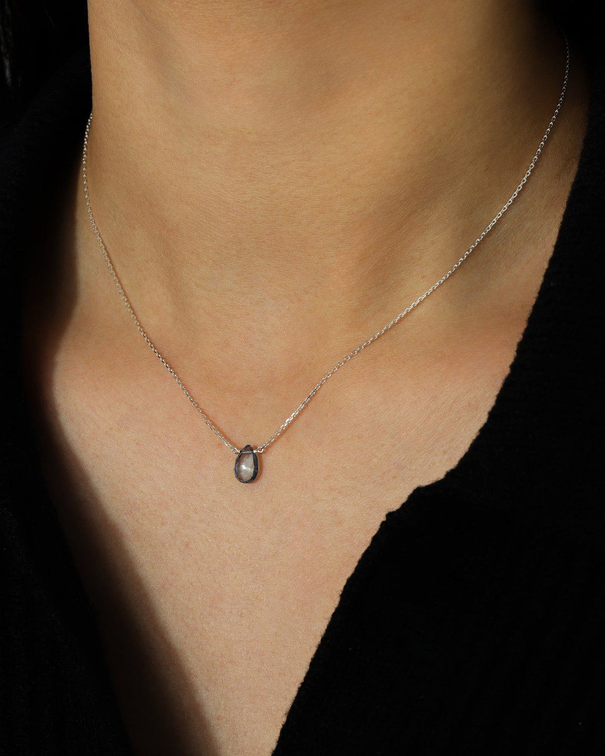 Mystic Blue Topaz Pear Cable Chain Necklace | 8mm