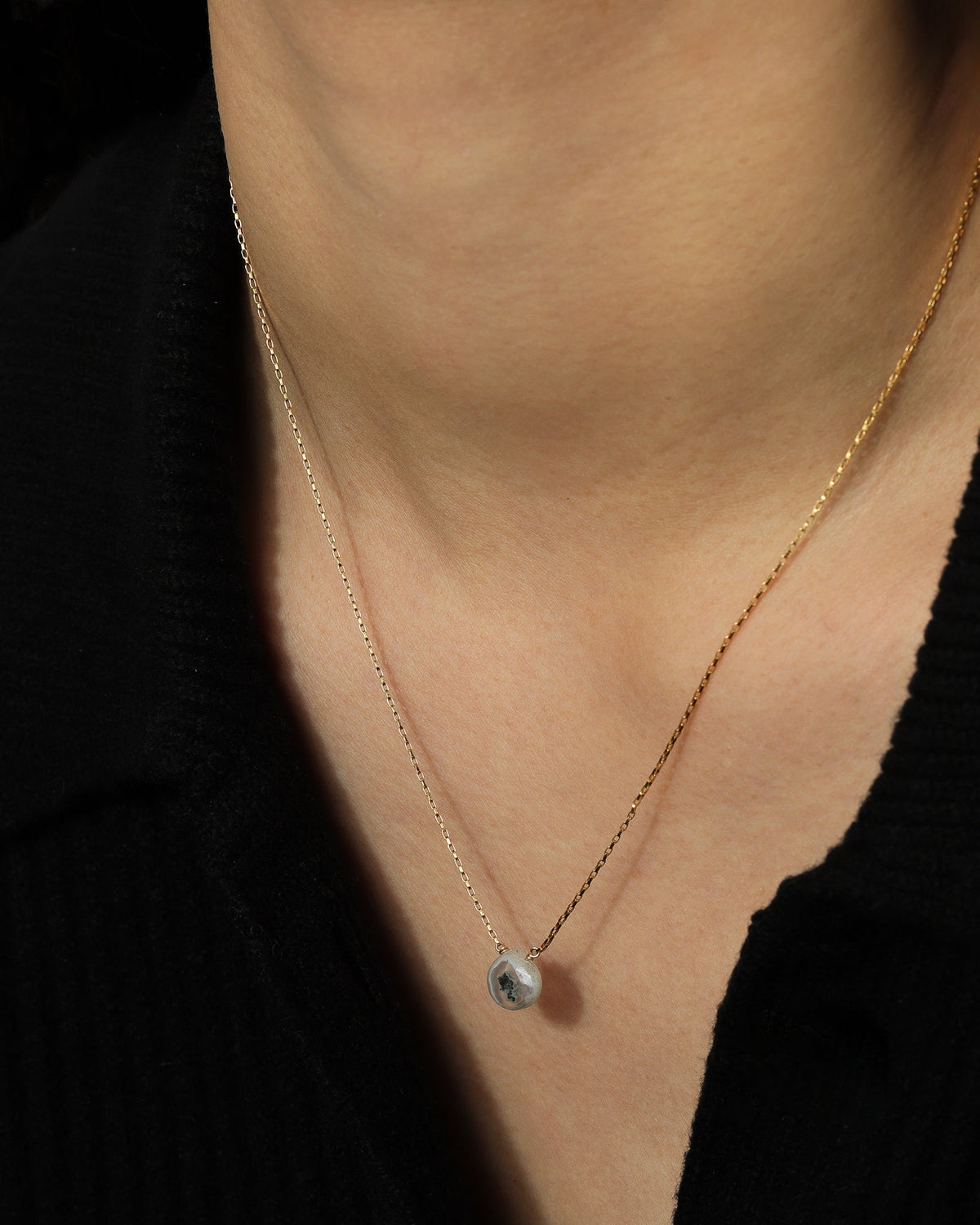 Peacock Quartz Heart Box Chain Necklace | 10mm