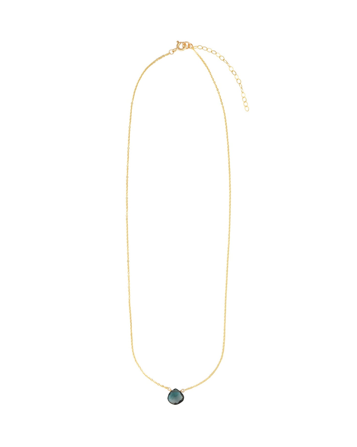 London Blue Topaz Heart Cable Chain Necklace | 8mm