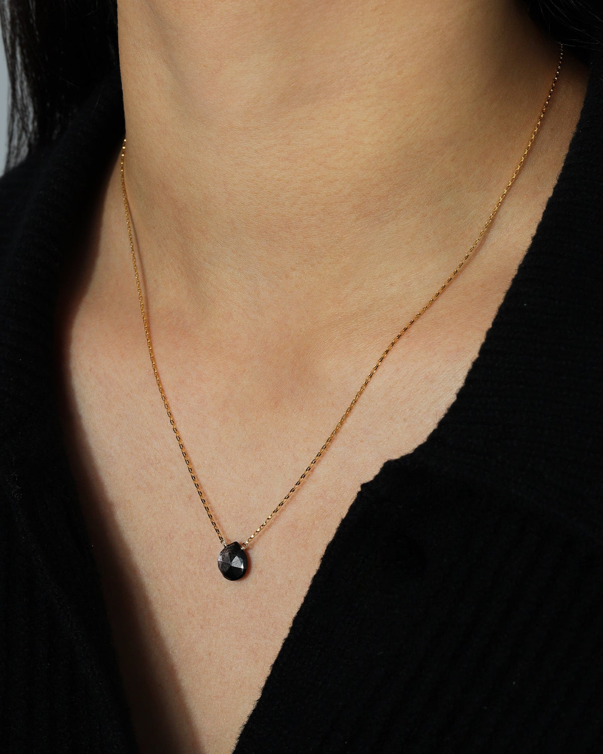 Hypersthene Heart Box Chain Necklace | 10mm