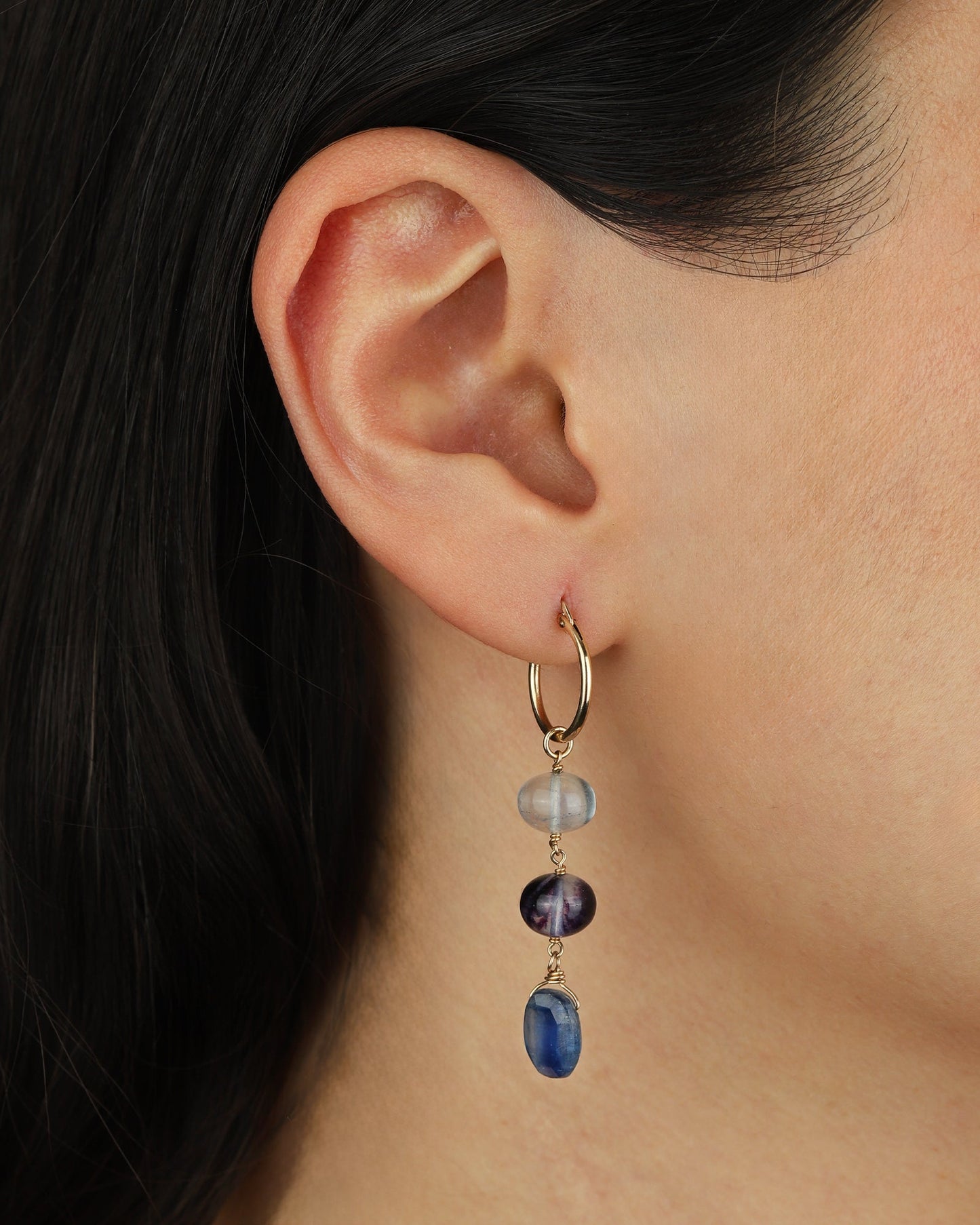 Three Mix Stone Drop Huggies