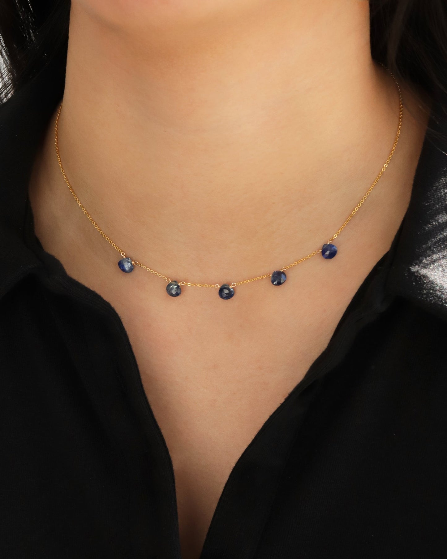 Five Stone Drop Necklace