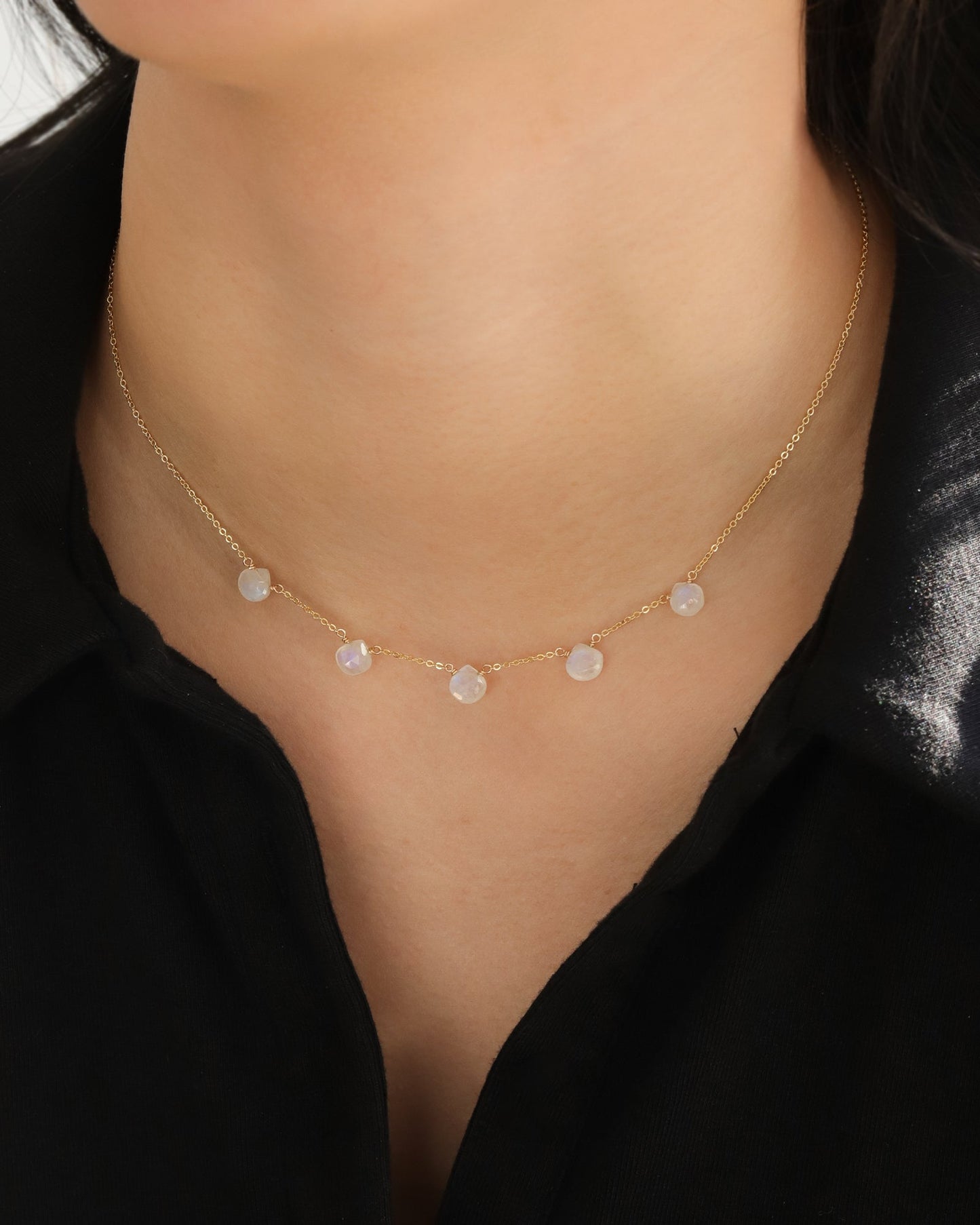 Five Stone Drop Necklace