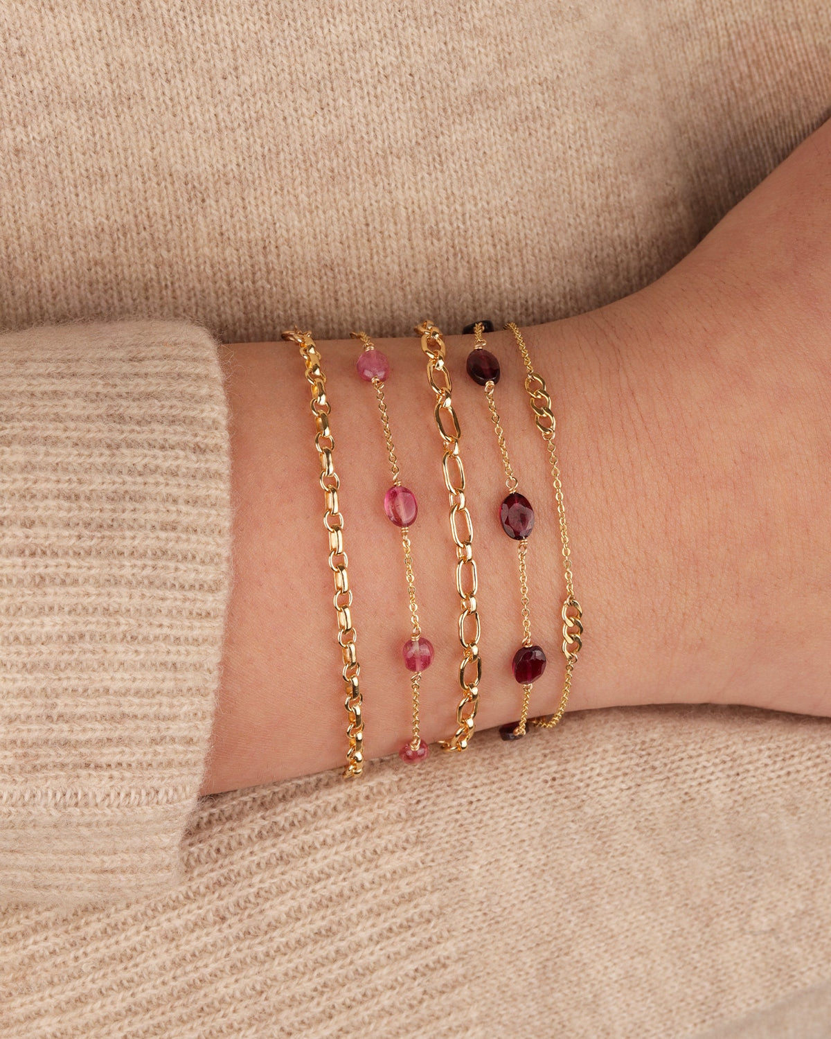 Oval Stone Station Bracelet