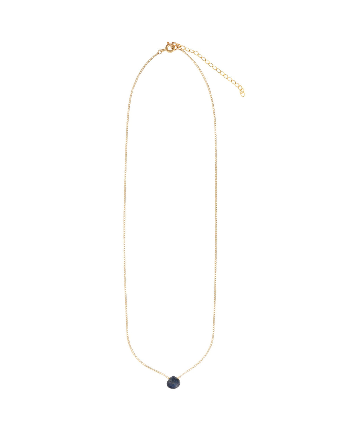 Blue Sapphire Heart Curb Chain Necklace | 8mm