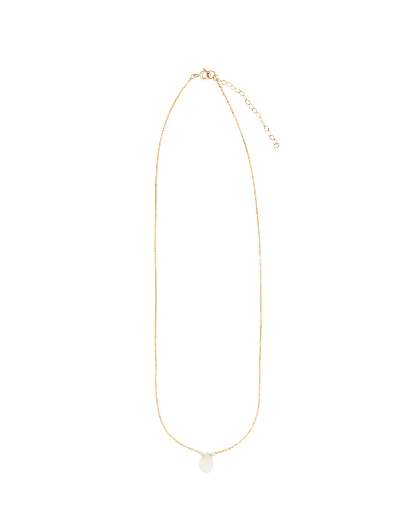White Topaz Pear Cable Chain Necklace | 8mm