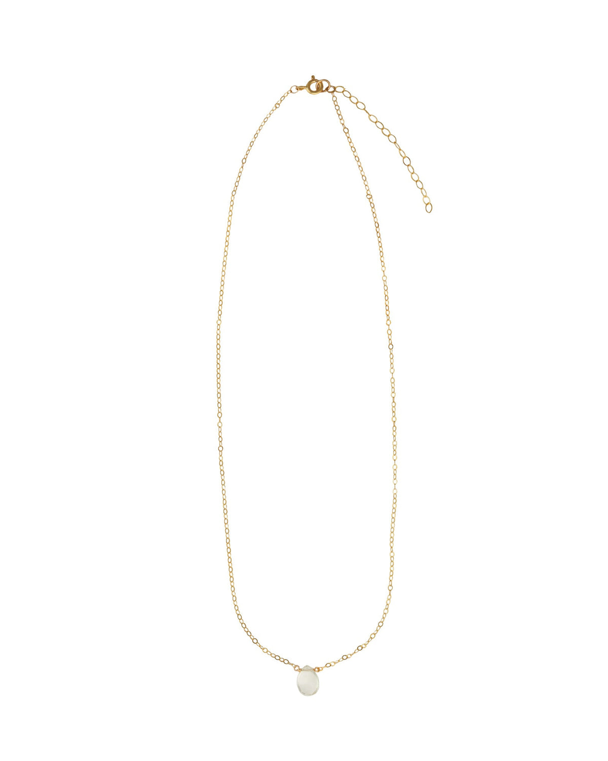 Prasiolite Pear Cable Chain Necklace | 8mm