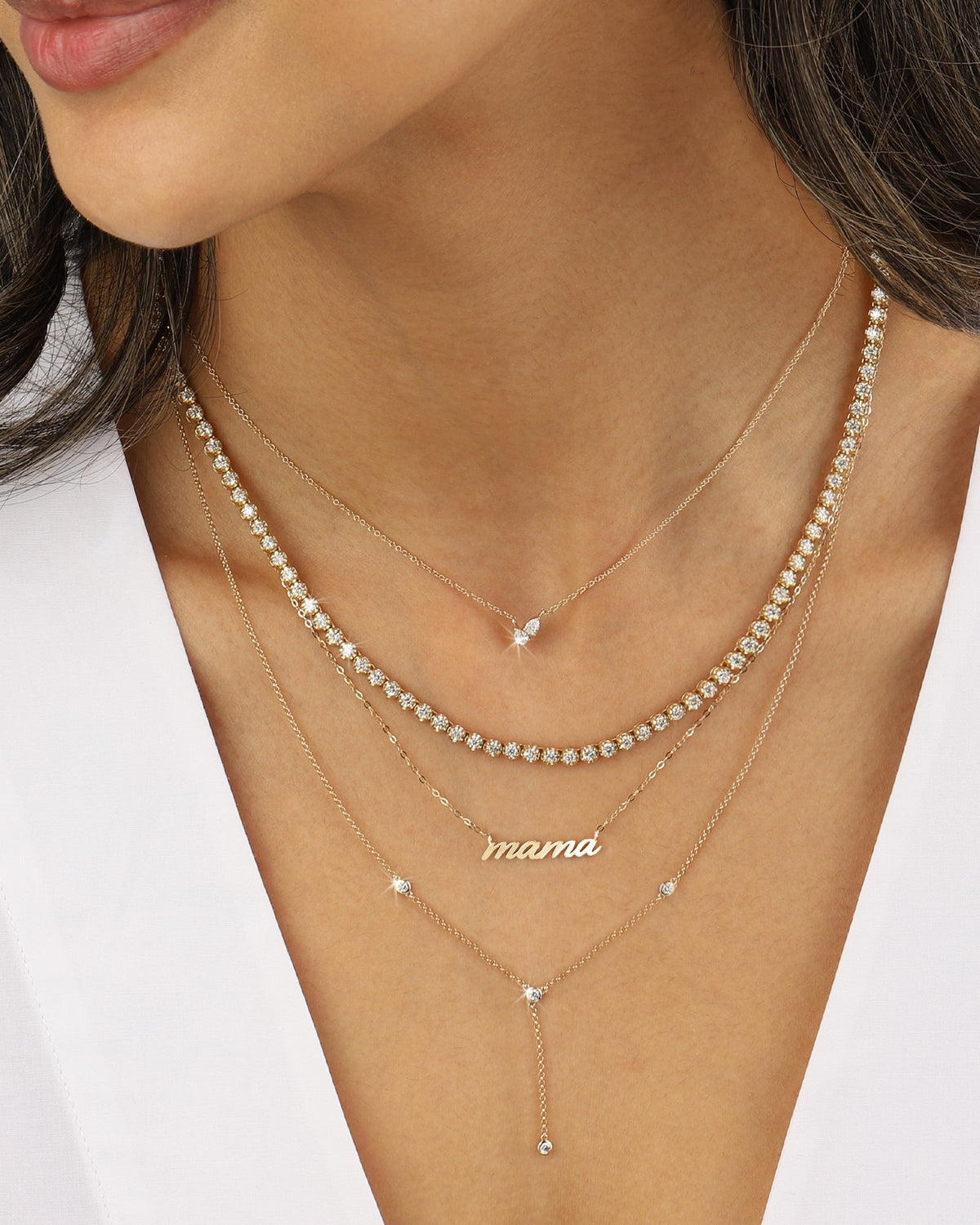 Mama Cursive Necklace