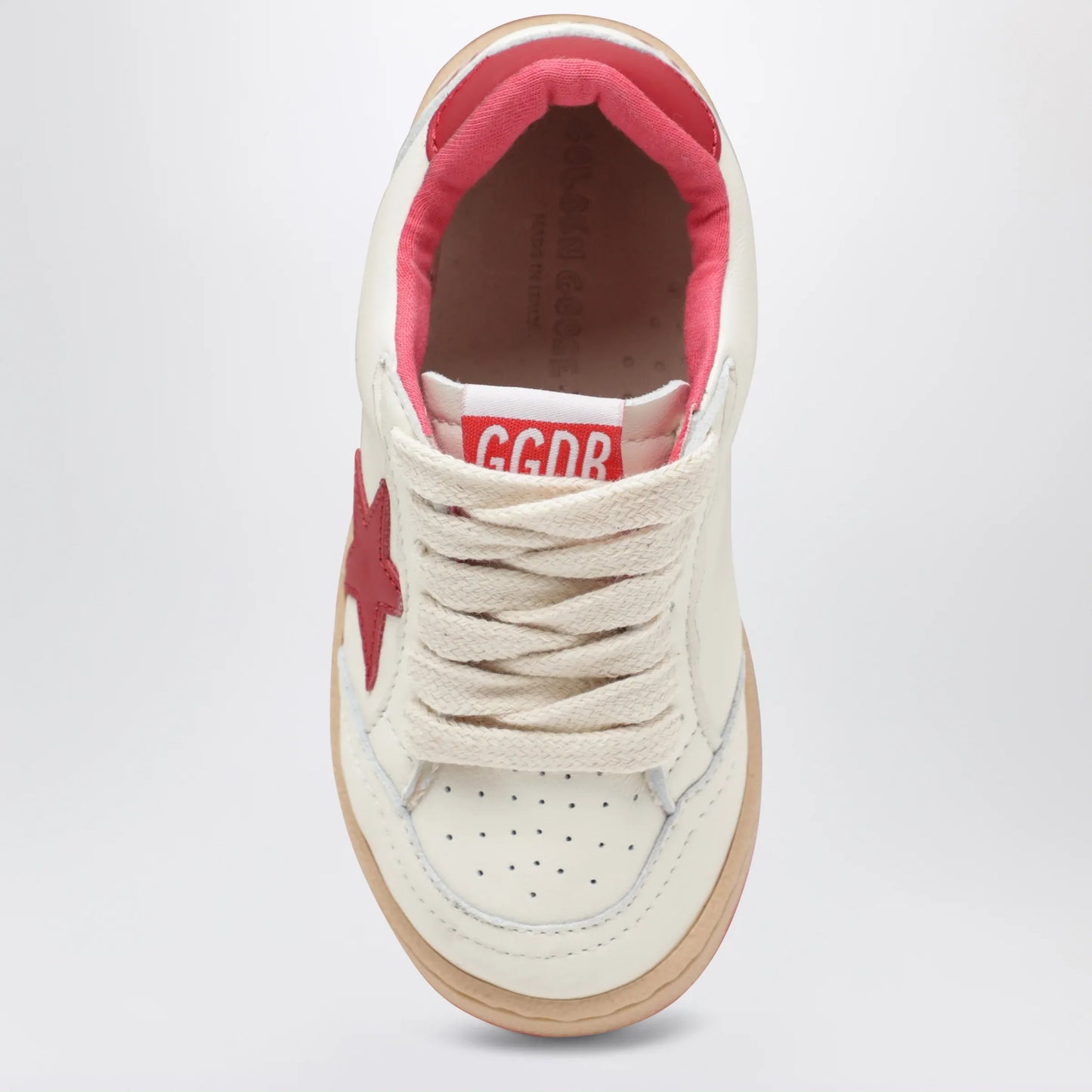 Golden Goose - Ball Star sneakers in white/red