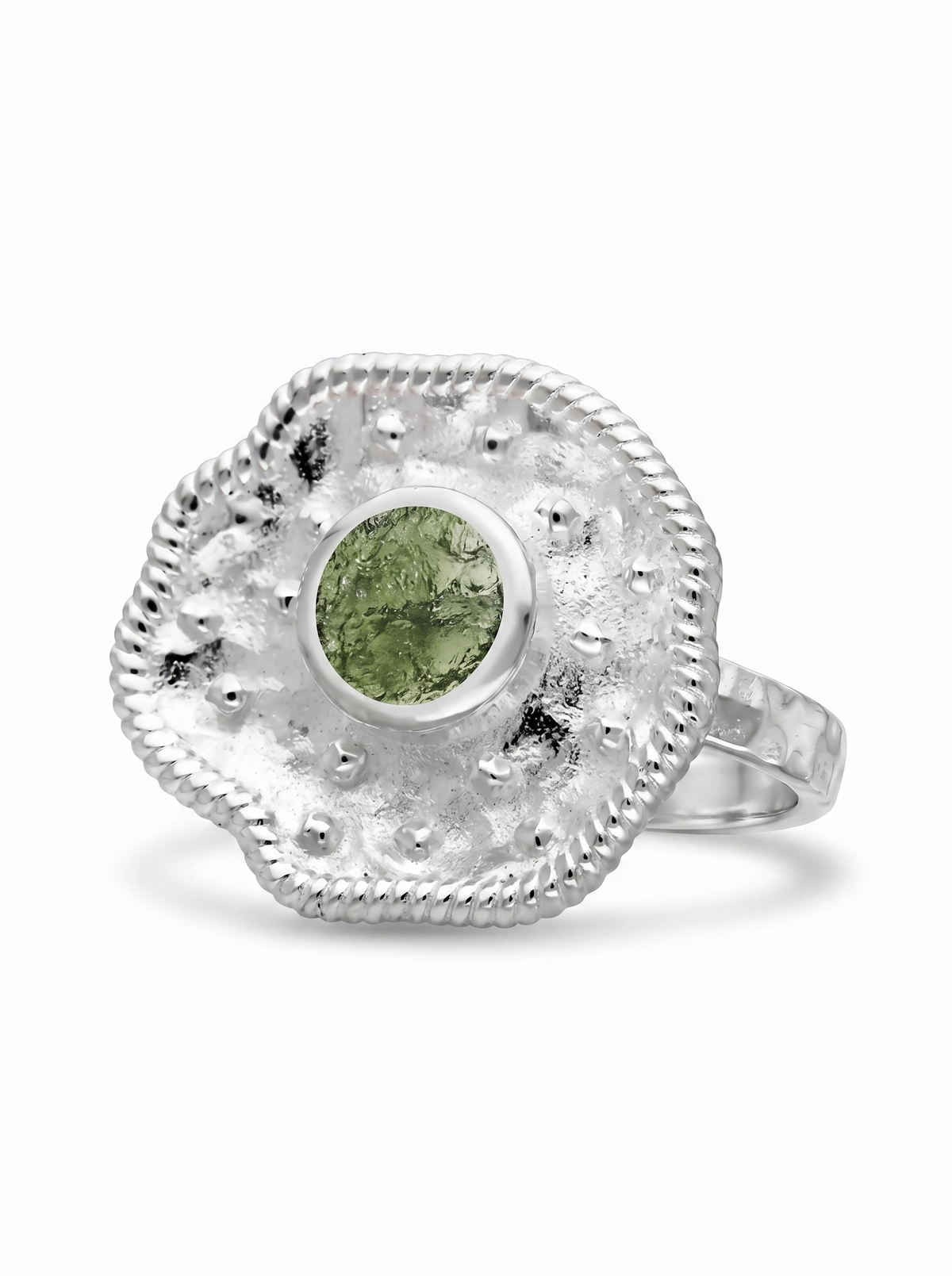 Authentic Natural Moldavite Ring, 925 Solid Sterling Silver, Best Handmade Ring, Genuine Czech Republic Moldavite Gemstone Ring