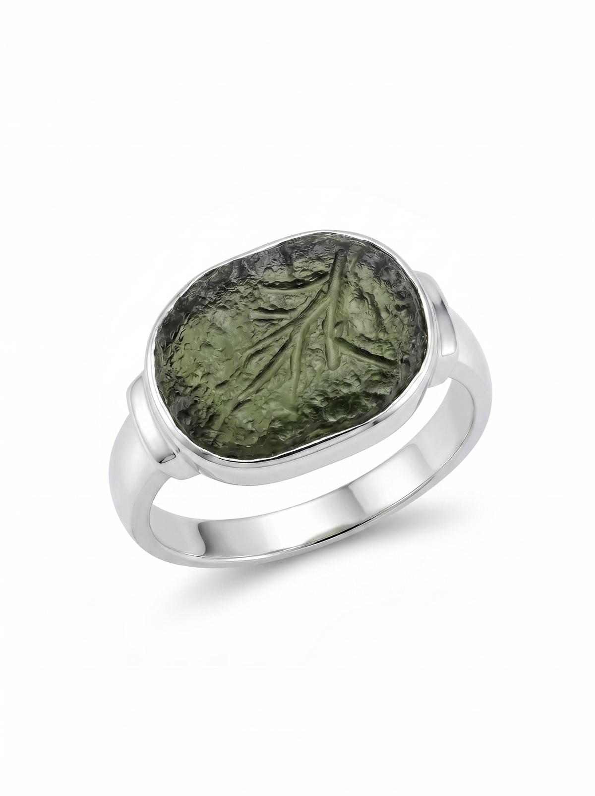 Authentic Czech Republic Moldavite Rough Gemstone 925 Solid Sterling Silver Handmade Ring Jewelry