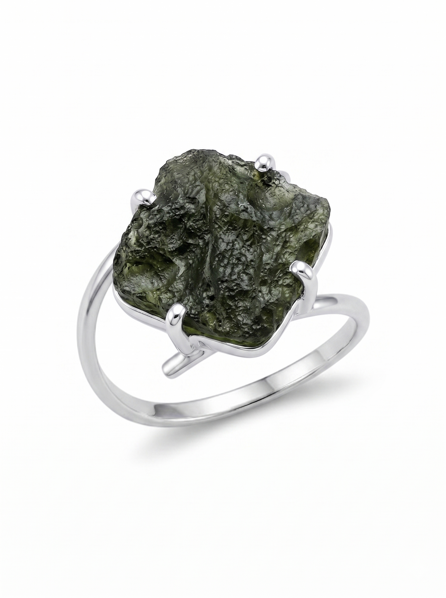 Moldavite Ring Natural Gemstone Ring, 925 Solid Silver Starling Handmade Jewelry, Gift for Her, Everyday Jewelry, Gift For Mom