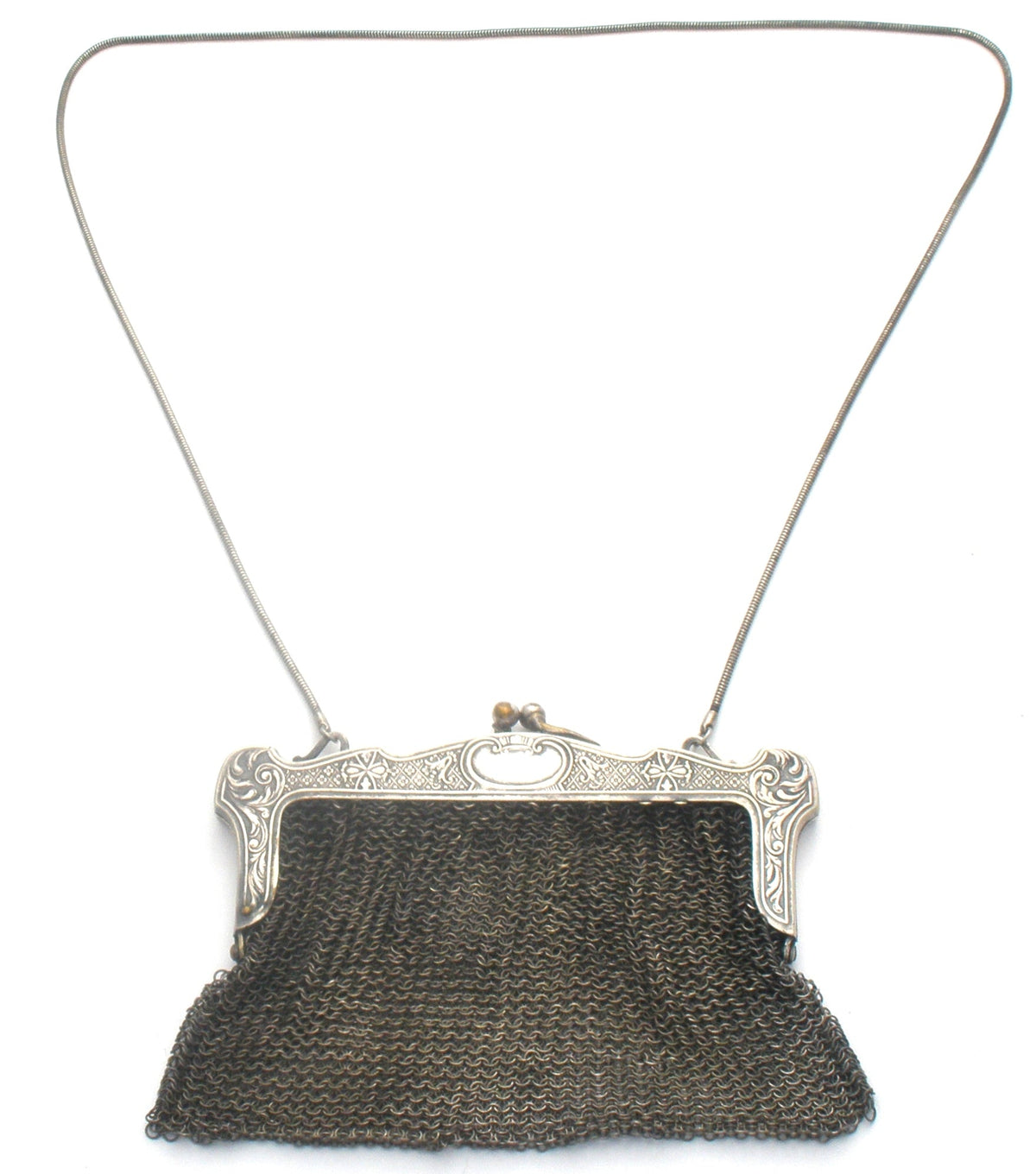 German Silver Chainmail Purse Handbag