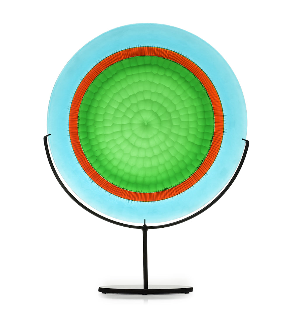 Glass "Fish Eye Blue/Green" by Jonathan Swanz