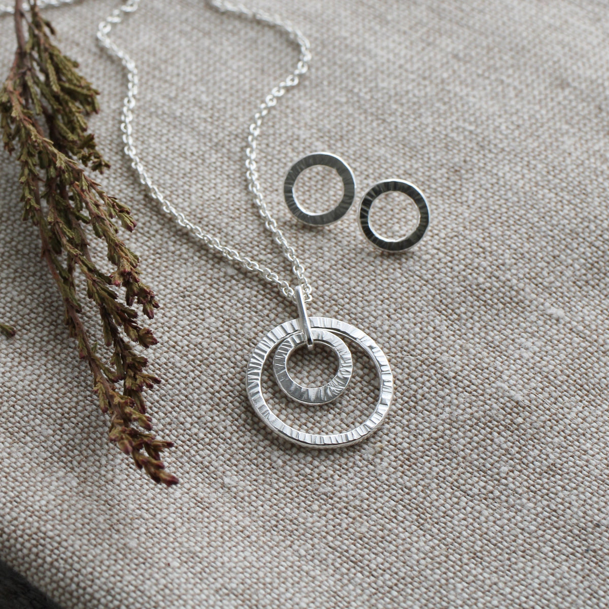 Silver Links Stud Earrings