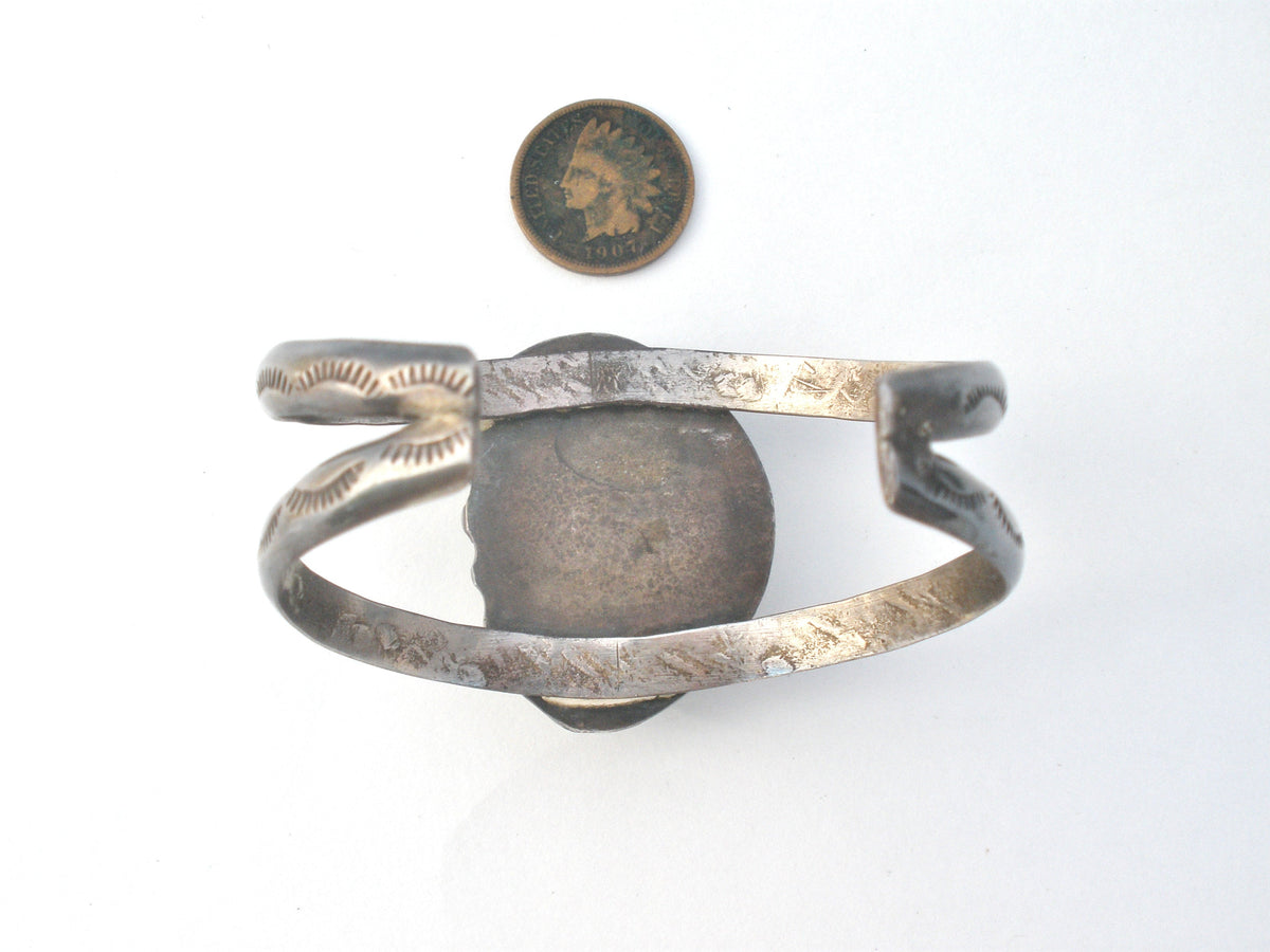 Hand Made Turquoise Cuff Bracelet Sterling Silver