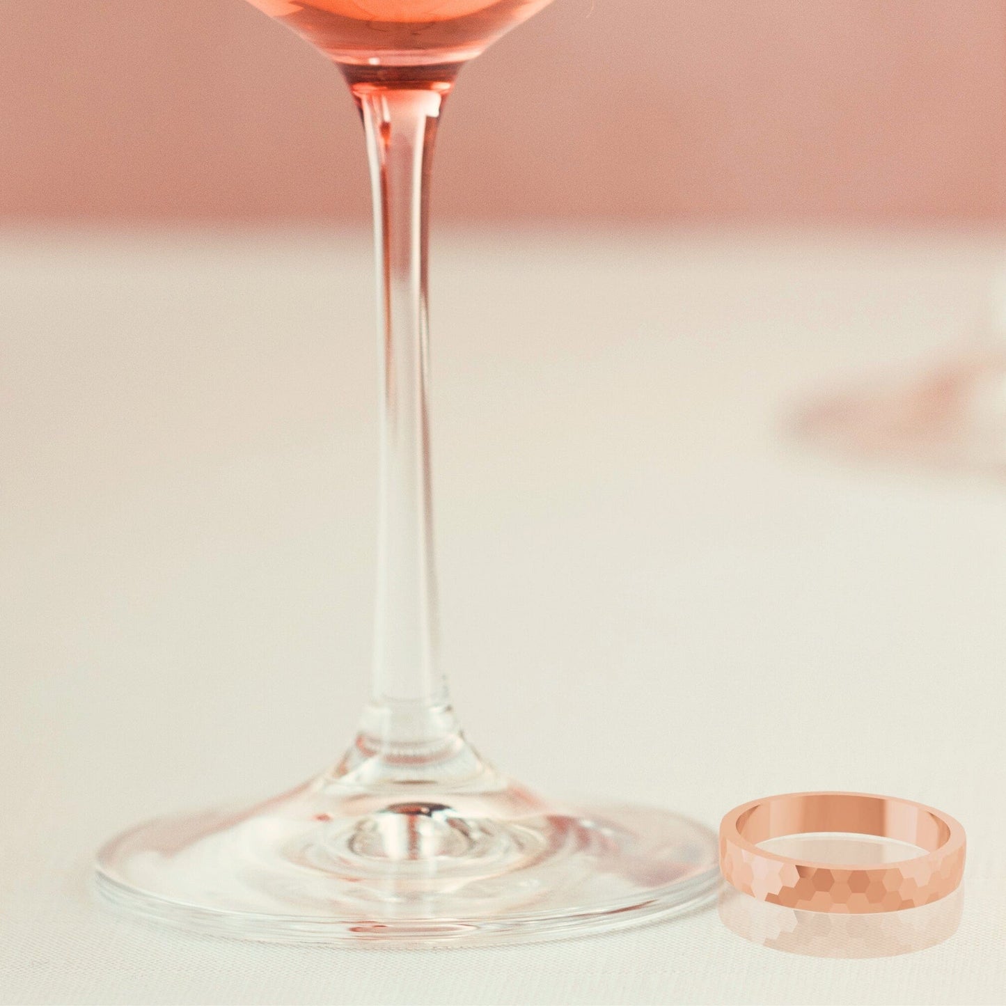 Hexagon Pattern 3.5mm Wide Textured Wedding Band