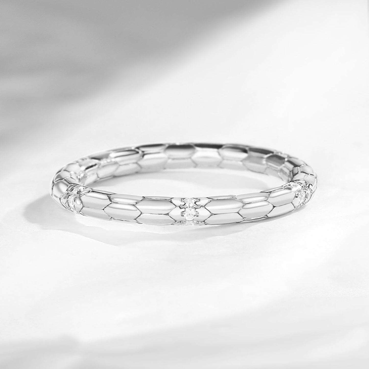 Gothic Serpent Snake Inspired Moissanite Wedding Band Stacking