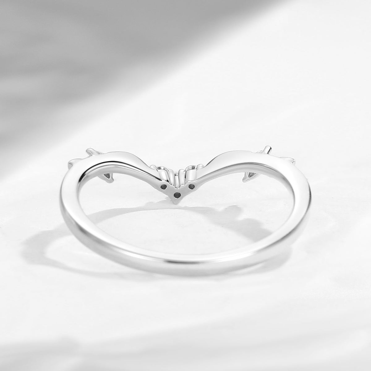 Nature Inspired Curved Wedding Band Stack
