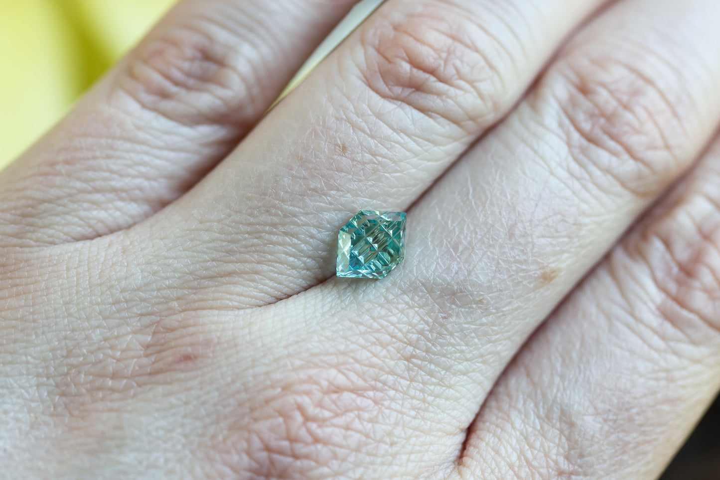 1.97ct hexagon lab sapphire, Luminara cut by Fellowship Forge