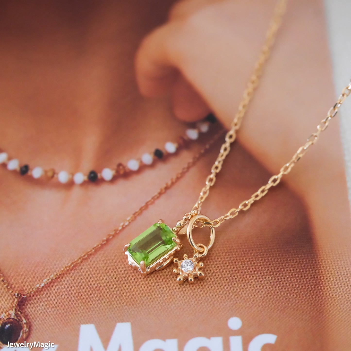 Baguette Peridot Necklace