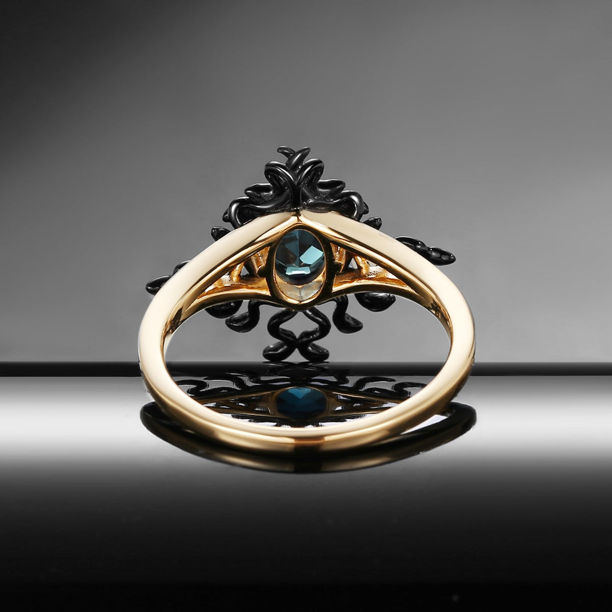 Unique Snake Inspired Oval Cut Lab Alexandrite Gothic Style Engagement Ring
