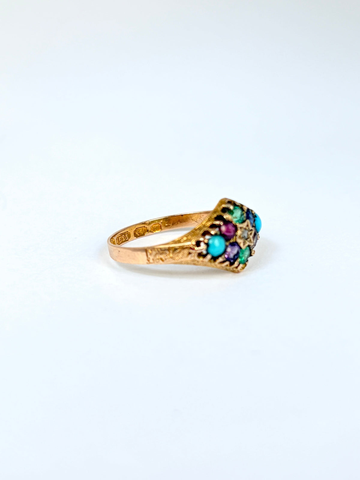 Antique, 15ct Gold, Dearest Acrostic Multi-Gem Ring, Hallmarked 1921