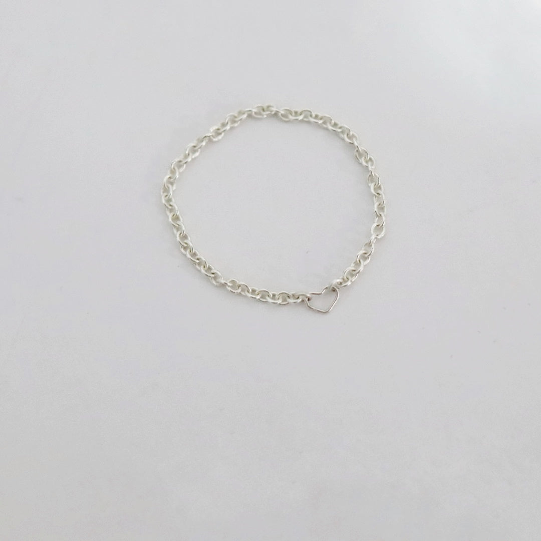 Heart Chain Ring - Choose Your Metal