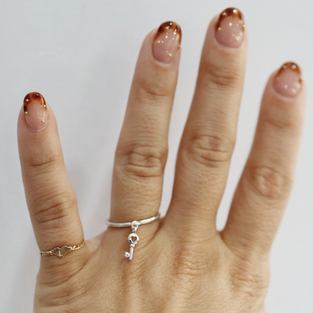 Lock Charm Stacking Ring in Sterling Silver