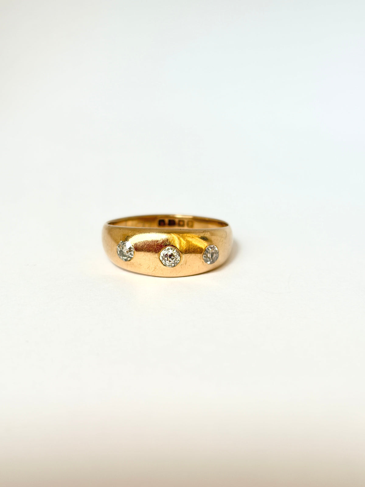 Art Deco, 18ct Gold Diamond Trilogy Chunky Ring