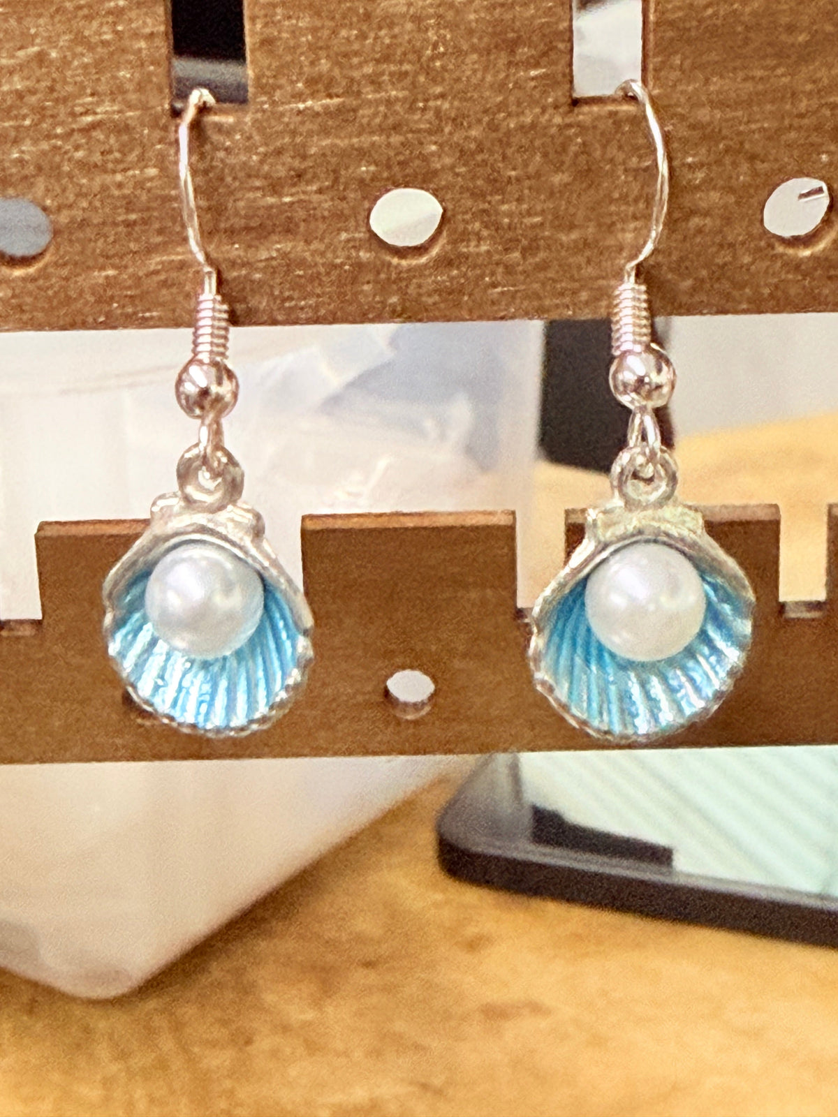 Sea Shell and Pearl Earrings