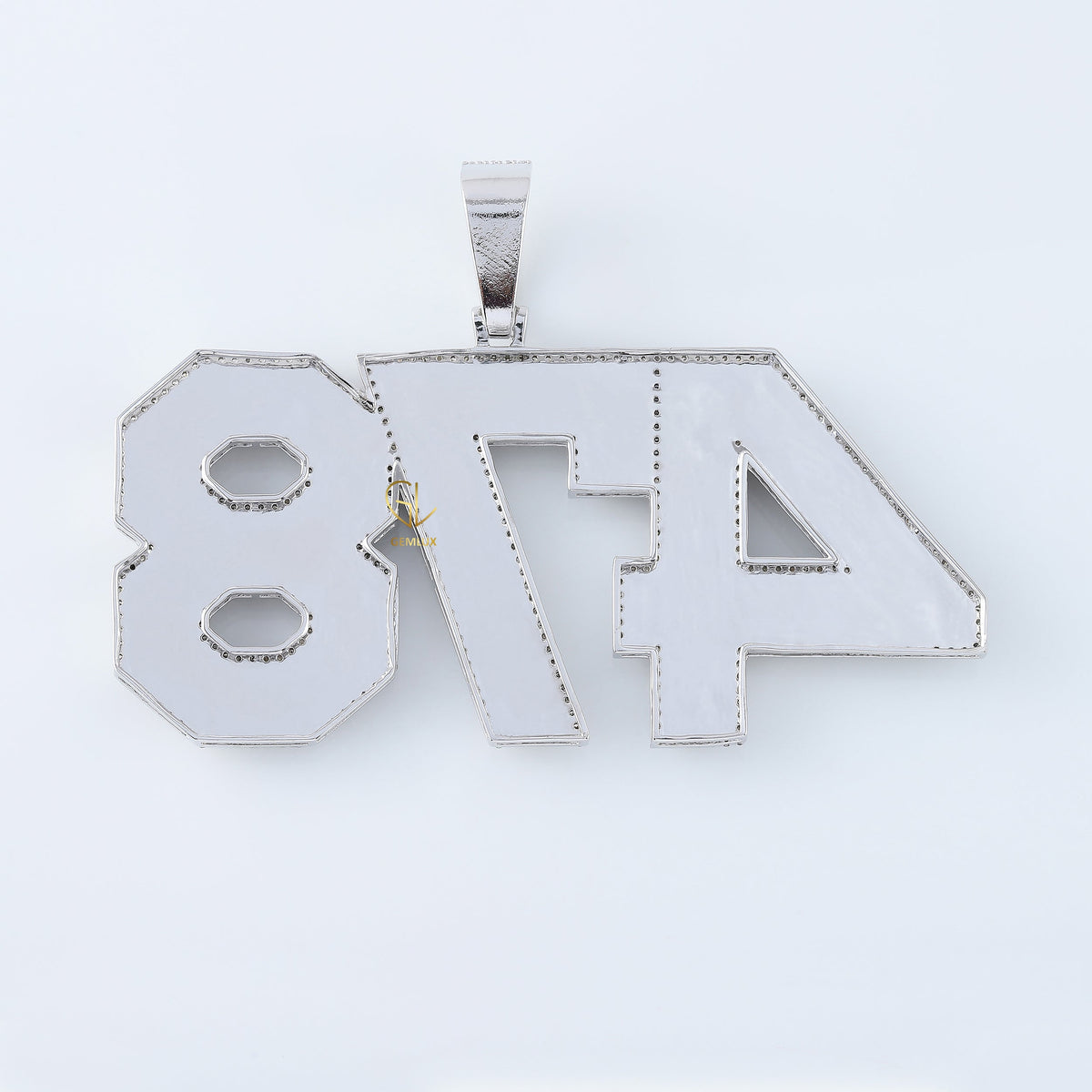 Iced Out Customized NUMBER Moissanite Pendant