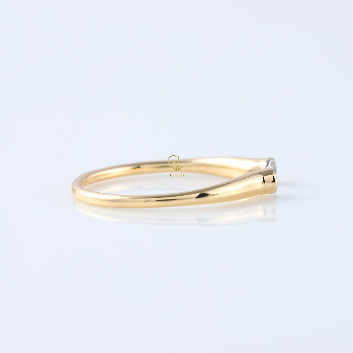 Open Cuff Two Stone Bezel Set Thin Stackable Band