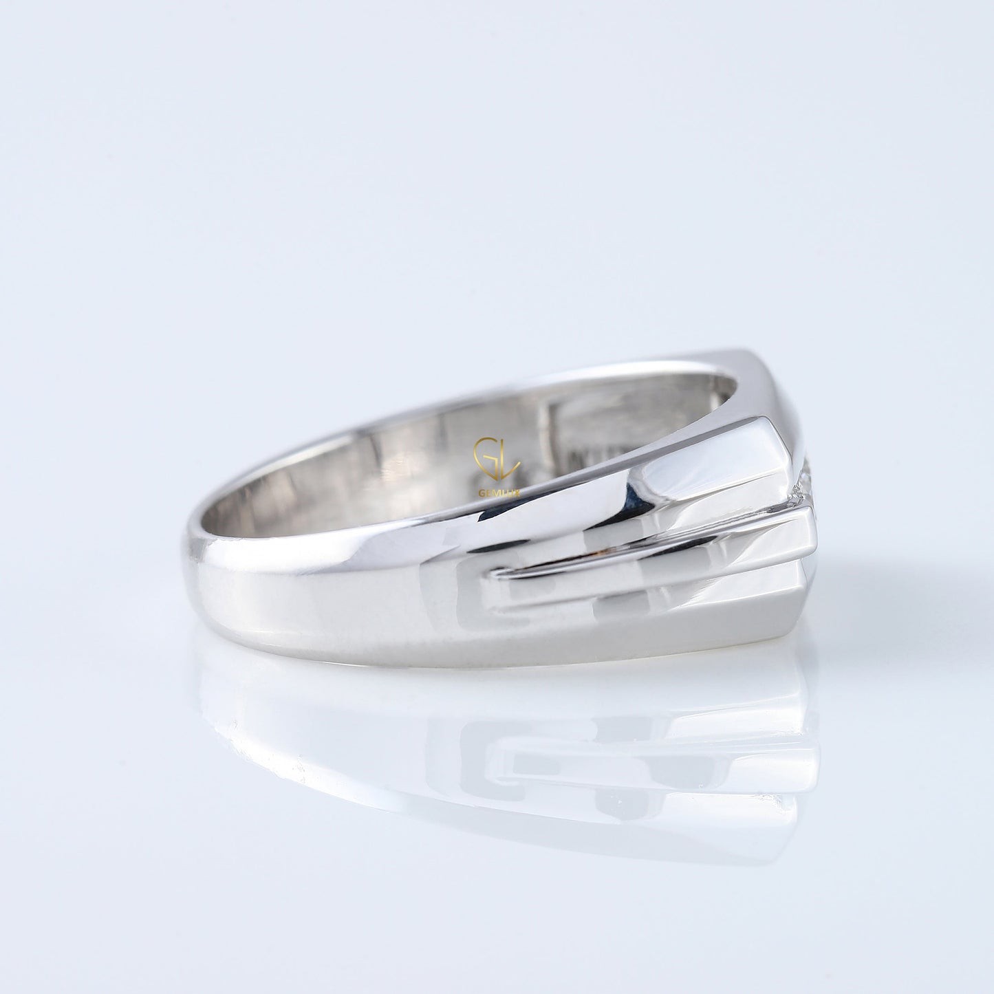 Five Stone Lab Grown Diamond Channel Set Men's Wedding Band
