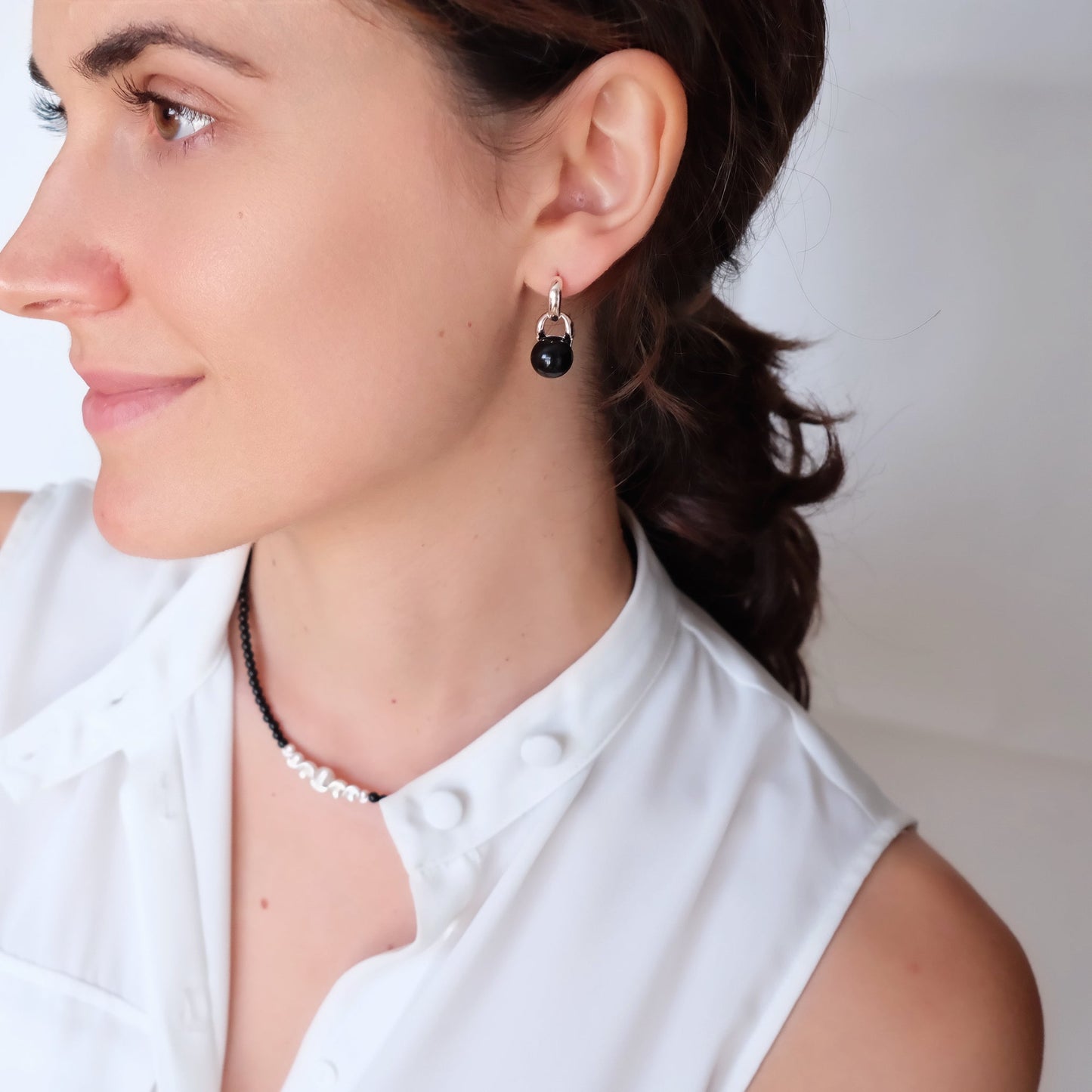 10mm Black Onyx Earrings