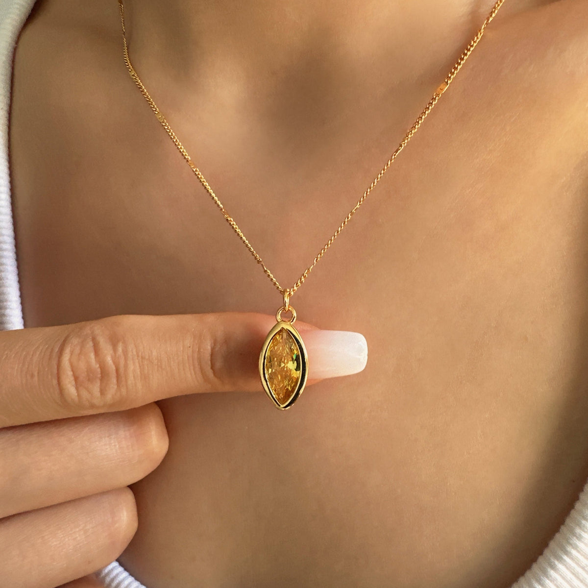 Yellow Citrine Necklace