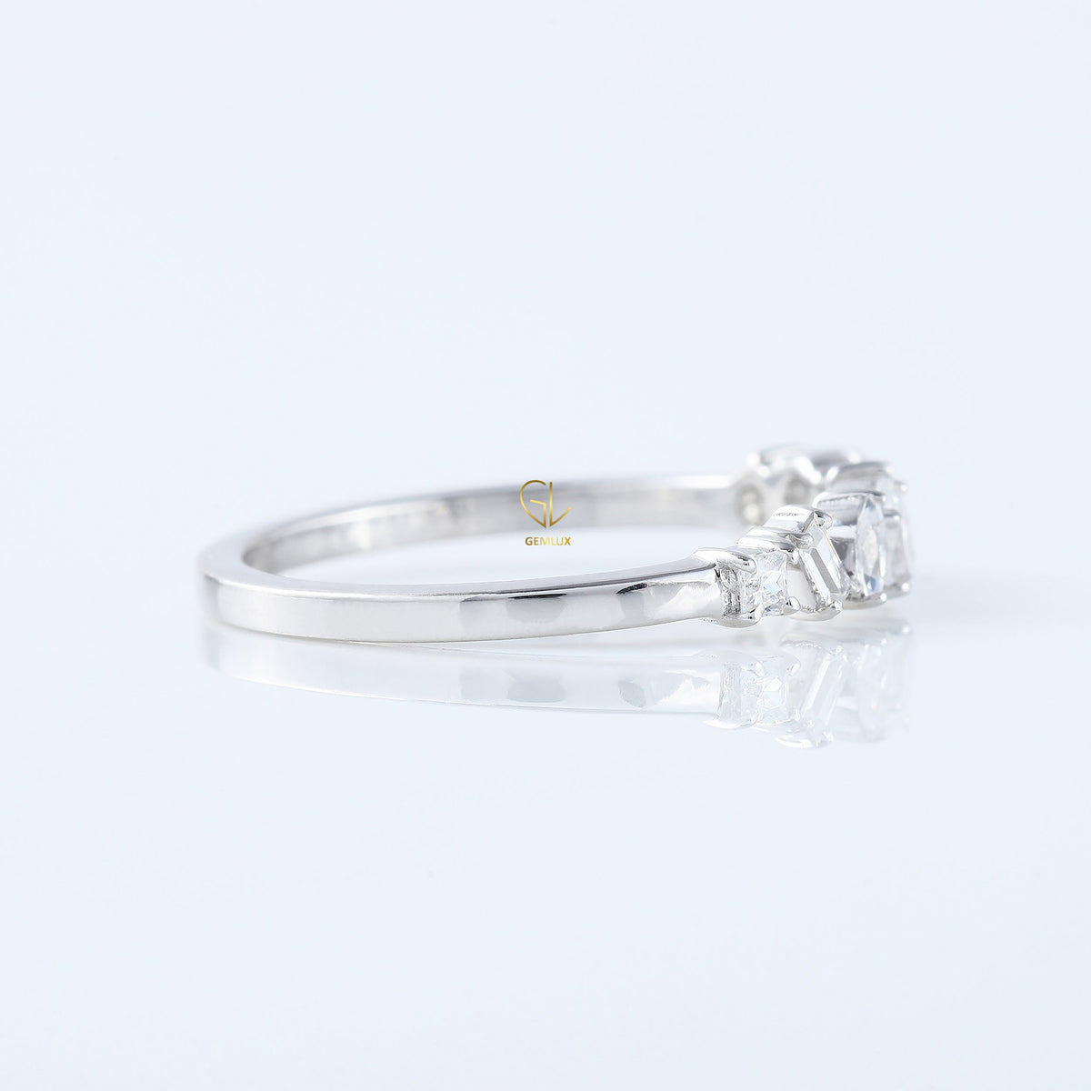 Seven Stone Lab Grown Fancy Cut Diamond Wedding Band